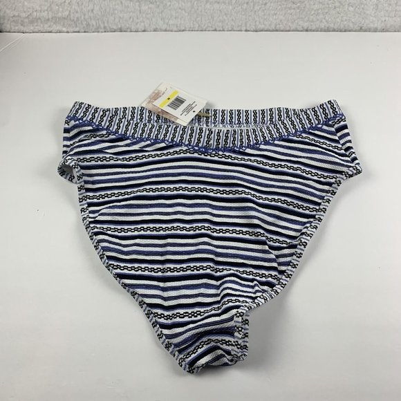 Jessica Simpson Swim Bikini Bottom Women's M Blue Multicolor Striped Nylon 6210 - Picture 2 of 5